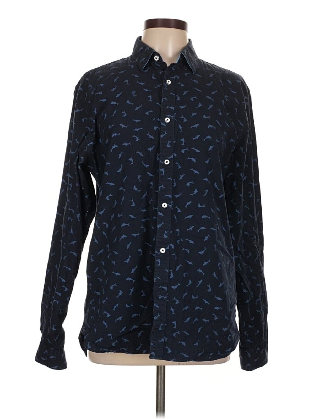 Long Sleeve button down Express Shark Pattern design